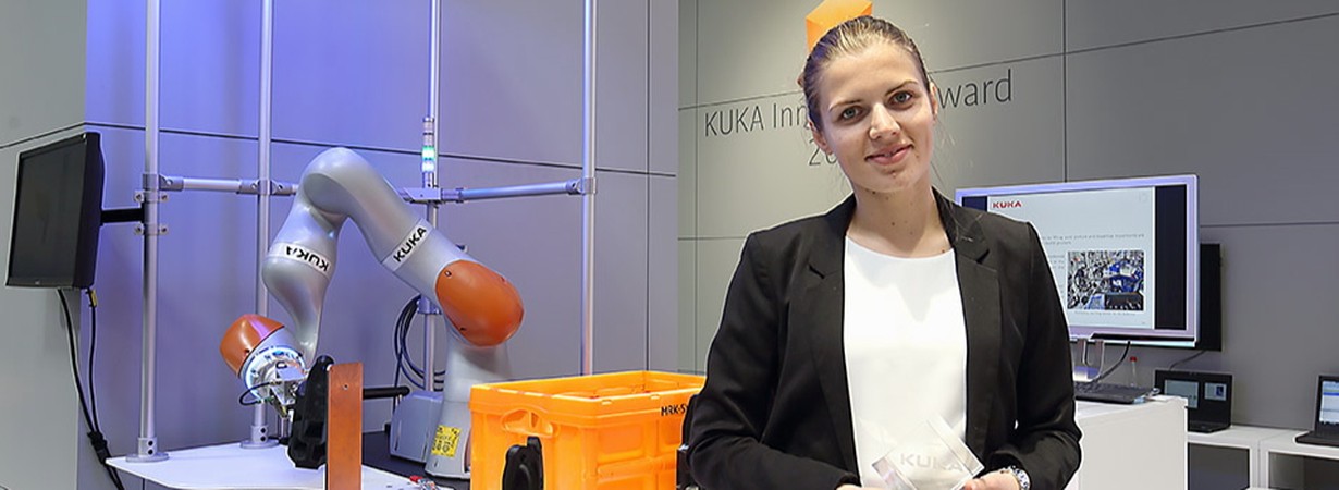 MRK-Systeme GmbH steht im Finale des KUKA Innovation Award und stellt die LBRiiwa Applikation auf der AUTOMATICA 2016 aus