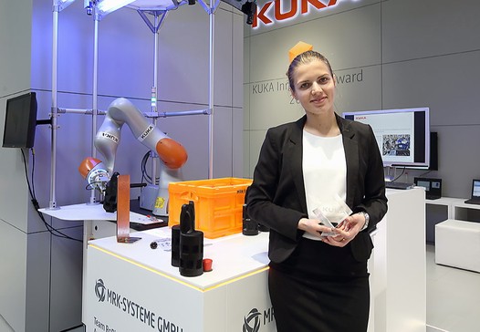 MRK-Systeme GmbH steht im Finale des KUKA Innovation Award und stellt die LBRiiwa Applikation auf der AUTOMATICA 2016 aus